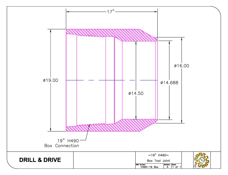 19'' H490 Box CAD detail