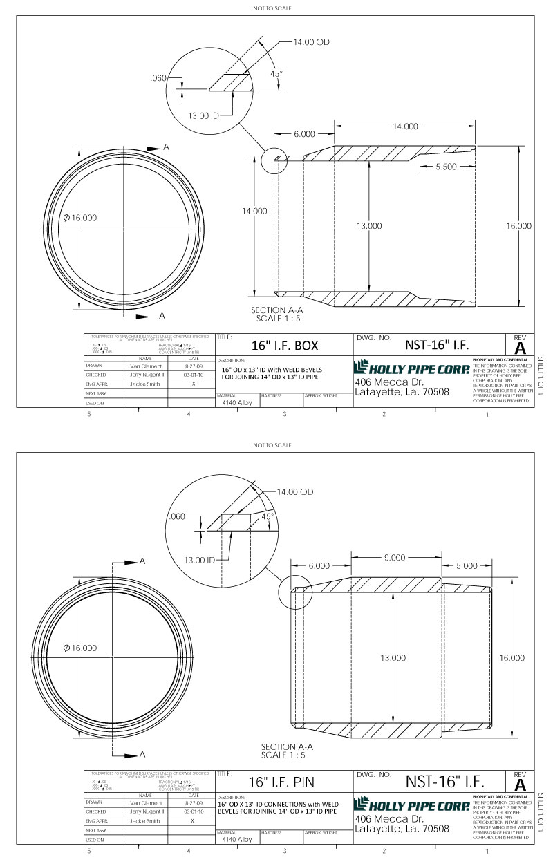 Pipe casing CAD detail